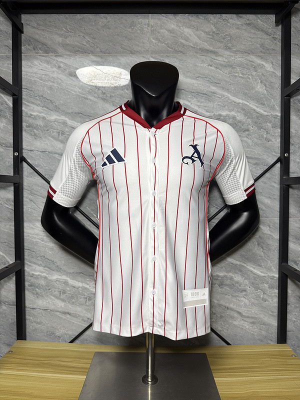 Arsenal  2025/26 White player version baseball  Jersey