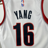 23rd season Trail Blazers White No. 16 Yang Hansen NBA Jersey