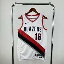 23rd season Trail Blazers White No. 16 Yang Hansen NBA Jersey