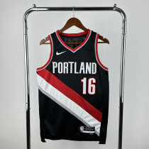 23rd season Trail Blazers Black No. 16 Yang Hansen NBA Jersey