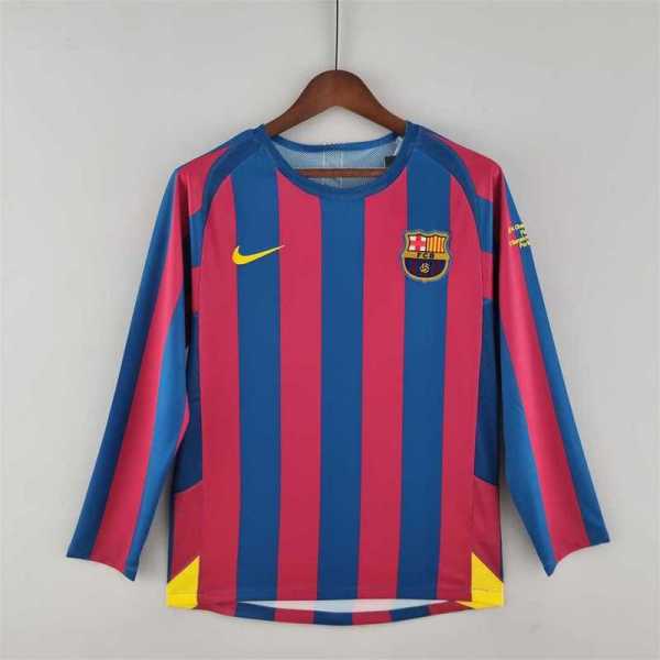 Barcelona 2005-06 UEFA Champions League home  long sleeve Retro soccer jerseys