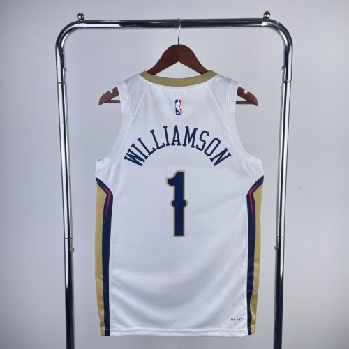 23rd season Pelicans home white No. 1 Williams NBA Jersey