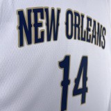 23rd season Pelicans home white No. 14 Ingram NBA Jersey
