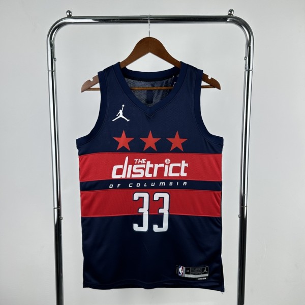 25th season Wizards flying man No. 33 Kuzma NBA Jersey