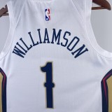 23rd season Pelicans home white No. 1 Williams NBA Jersey