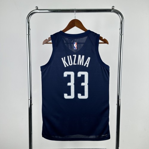 25th season Wizards flying man No. 33 Kuzma NBA Jersey