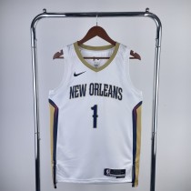 23rd season Pelicans home white No. 1 Williams NBA Jersey