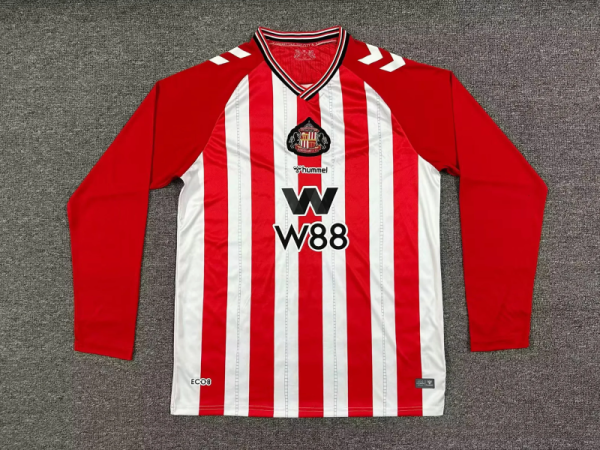 Sunderland 2025/26 Home long sleeves soccer jersey size S-2XL