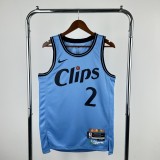 25th season Clippers City Edition No. 2 Leonard NBA Jersey