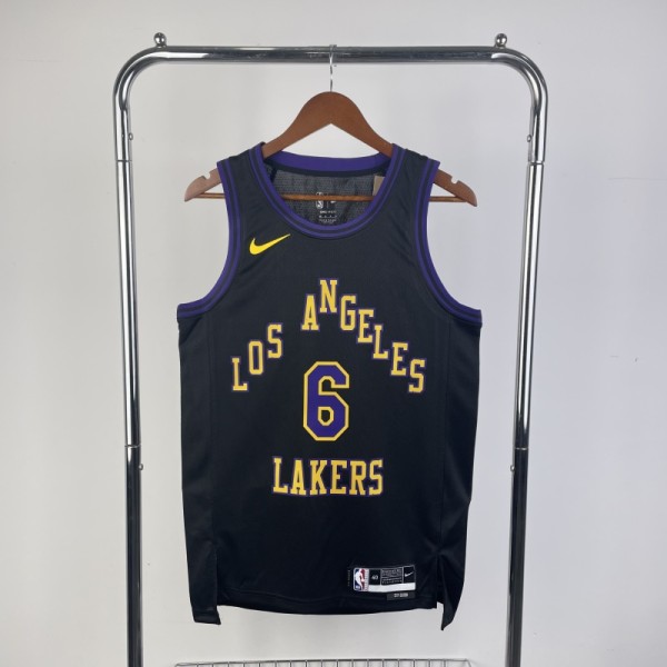 26th season Lakers City Edition No. 6 James NBA Jersey
