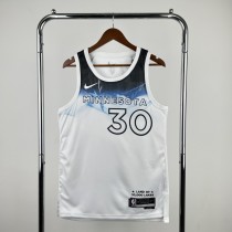 25th season Timberwolves City Edition No. 30 NBA Jersey