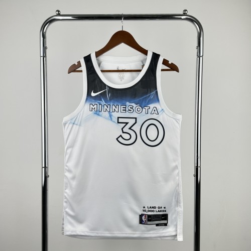 25th season Timberwolves City Edition No. 30 NBA Jersey