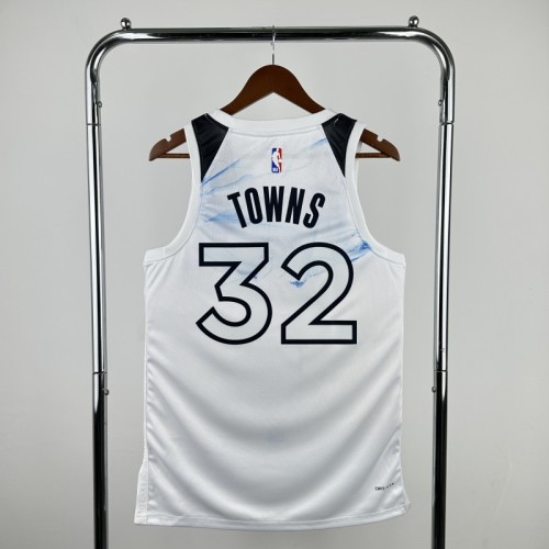 25th season Timberwolves City Edition No. 32 Towns NBA Jersey