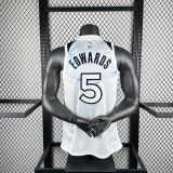25th season Timberwolves City Edition No. 5 Edwards NBA Jersey