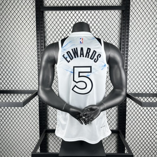 25th season Timberwolves City Edition No. 5 Edwards NBA Jersey