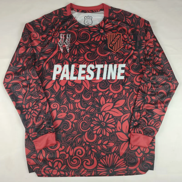 Palestino CD 2025/26 black red Long Sleeve soccer jersey size S-2XL