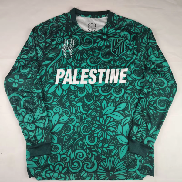 Palestino CD 2025/26 Green Long Sleeve soccer jersey size S-2XL