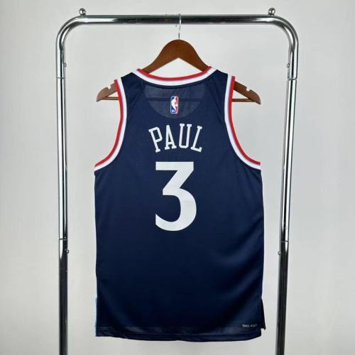 25th season Clippers navy blue No. 3 Paul NBA Jersey