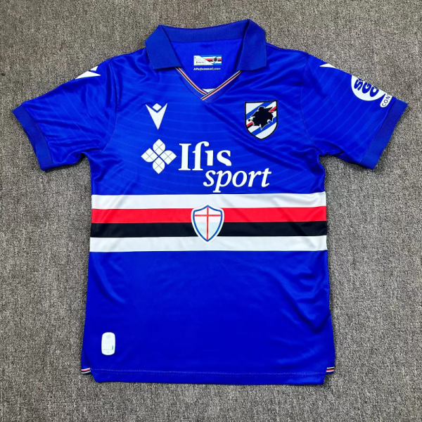 Sampdoria 2025/26 home soccer jersey size S-2XL