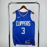23 season Clippers Blue No. 3 Paul NBA Jersey