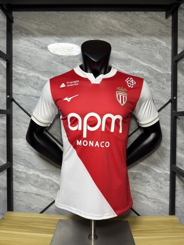 Monaco 2025/26  home player version soccer jersey size S-2XL with sponsor