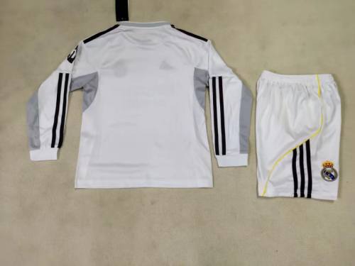 Real Madrid 2025/26 Home Long Sleeve Kids Kit