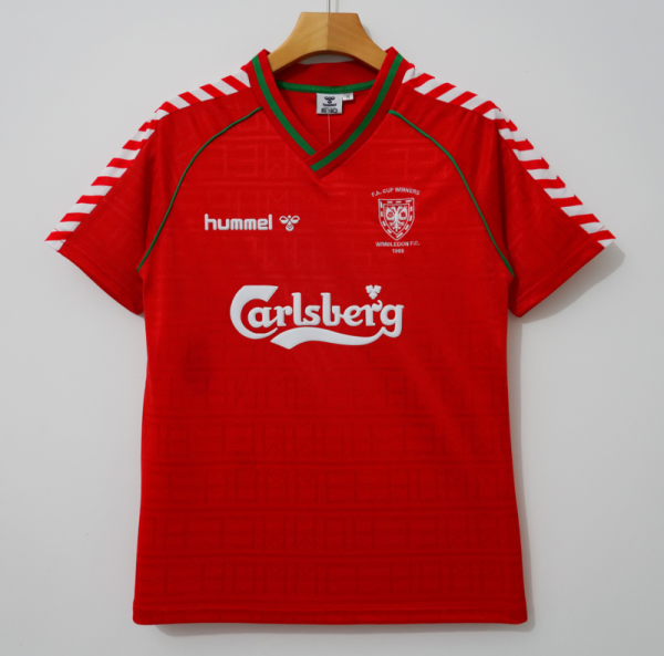 Retro  Wimbledon  1988/89 Red soccer jerseys
