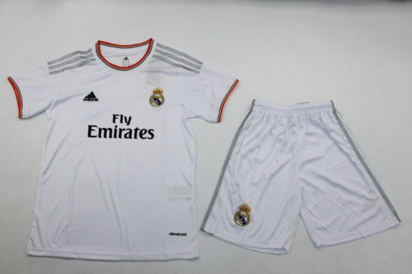 Real Madrid 2013-14 home retro kids kit