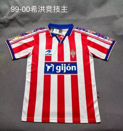Sporting de Gijon 1999/00 home Retro soccer jerseys