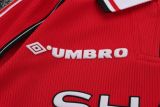 Retro Manchester united 1998/99 Home Long Sleeve kid kit size: 16-28