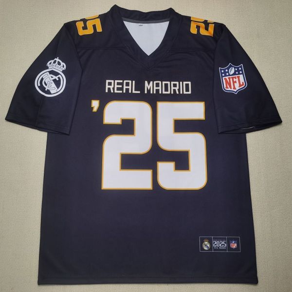 2025/26 Real Madrid 25 X NFL jersey size S-2XL