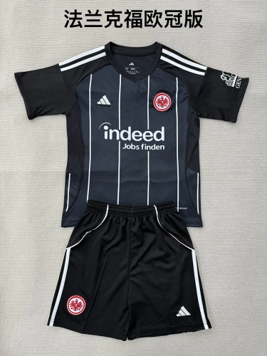 Eintracht Frankfurt 2025/26 Champions League black soccer jersey size 16-28