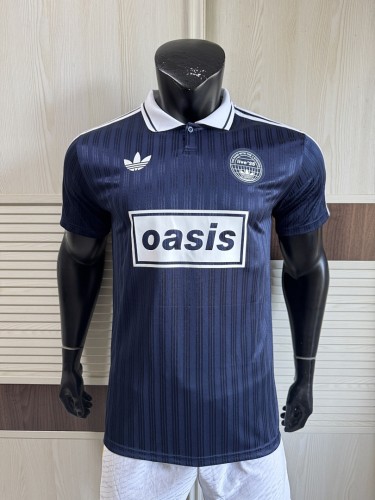 2025/26 AD x Oasis Tour Jacquard Dark Blue  font 25 Player Version Jersey S-2XL