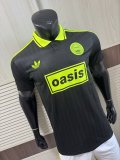 2025/26 AD x Oasis Tour Jacquard Black and Green  font 25 Player Version Jersey S-2XL