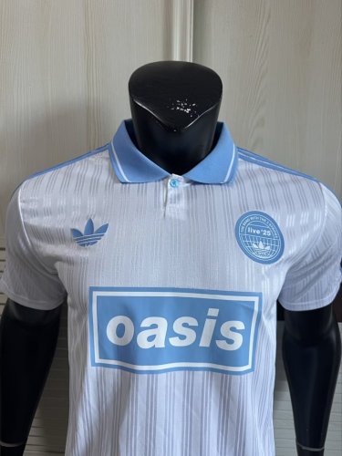 2025/26 AD x Oasis Tour Jacquard Blue and White font 25 Player Version Jersey S-2XL