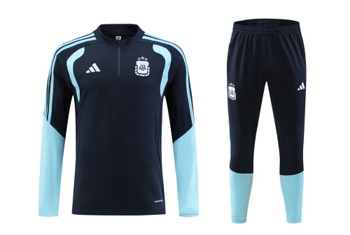 Argentina 2025/26 Dark Blue Half zipper training clothes Kid Size