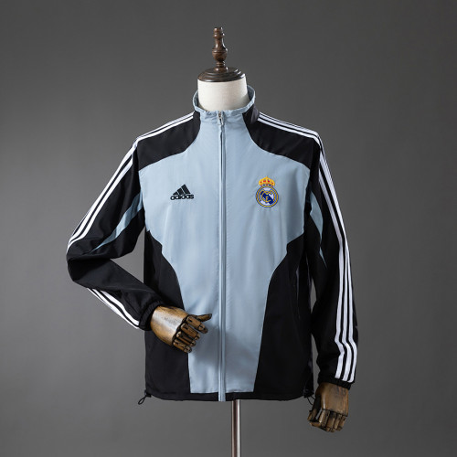 Retro Real Madrid 2004/05 Black And Gray Windbreaker