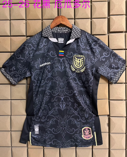 Ecuador 2026  Centenario black soccer jersey size S-2XL