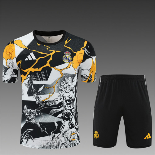 Real Madrid 2025/26 Avengers Black White and Yellow Training suit