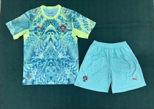 Portugal 2026 Blue Goalkeeper  Soccer Uniform Size S-2XL