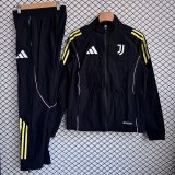 Juventus 2025/26 Black Windbreaker Suit Size S-2XL