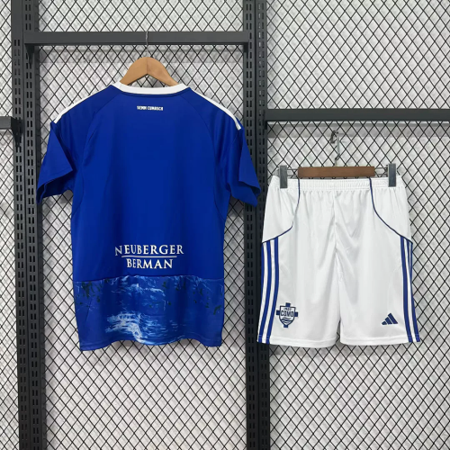 kids kit 25-26 Como 1907 home soccer jersey size 16-28