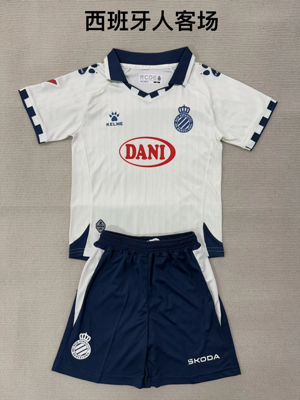 kids kit  Espanyol 2025/26 Away soccer jersey size 16-28