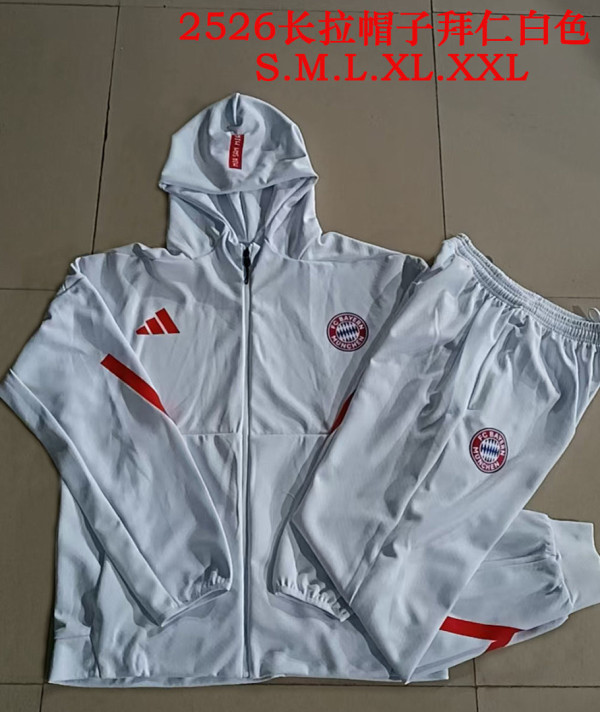 Bayern München  2025/26 White Hoodie Suit S-2XL