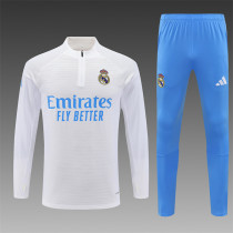 Real Madrid 2025/26 Whie Half zipper Training Suit S-2XL