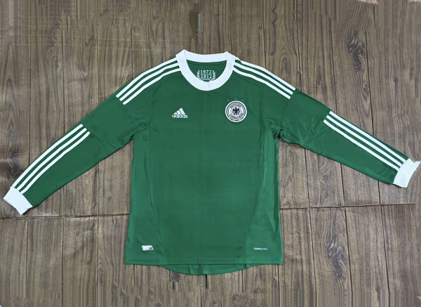 Retro 2012 Germany away long sleeve green soccer jersey size S-2XL