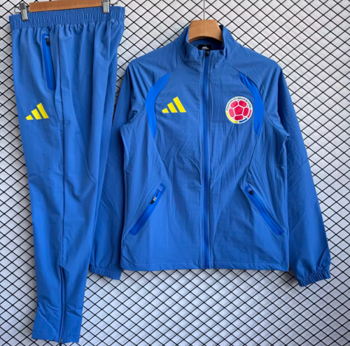 Colombia 2025/26 Blue Windbreaker Suit Size S-2XL