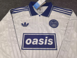 2025/26 Adidas x Oasis Tour Jacquard 25 wihte with purple long sleeves Jersey size S-4XL