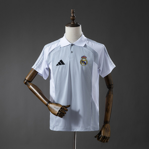 Real Madrid 2025/26 POLO - Grey & White S-XXL