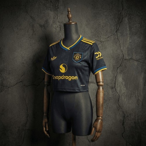 Women's Crop Top  2025/26 Manchester United Second Away Jersey S-XL